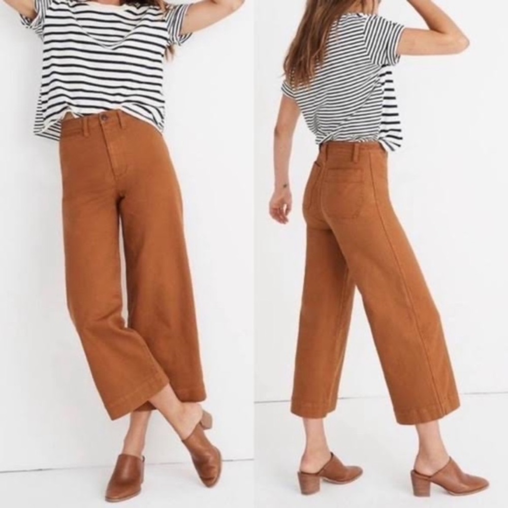 Madewell Slim Emmett Wide Leg Crop pants